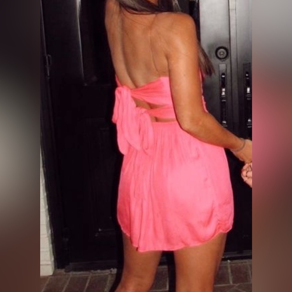 Do + Be pink strapless romper